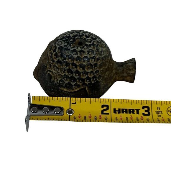 Vintage Fish Cast Iron Bronze Incense Holder Trinket Dish Metal Decor Mini 3" - Picture 3 of 3
